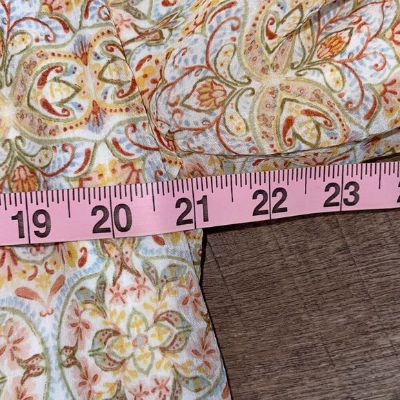 Show Me Your Mumu Women’s Kirby Floral Puff Short Sleeve Blouse Yellow Sz Medium - Picture 9 of 10